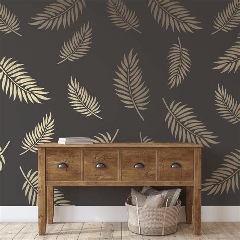 Palm Leaves Pattern Wall Stencil Palm Leaves Stencil, Stencils for ...