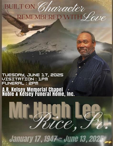 Noble - With heartfelt sadness, we share the passing of Mr. Hugh Lee ...