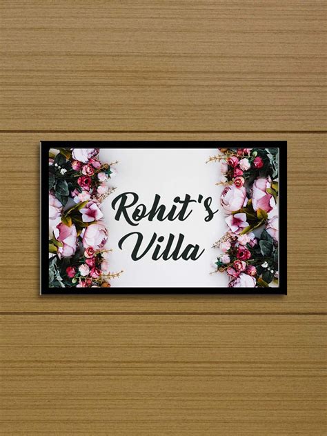 Buy 999STORE Printed Flowers For Home Name Plate (Mdf & Fiber Frame ...