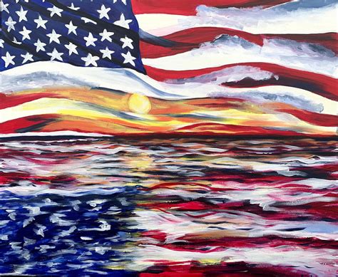 American Flag, American Flag Painting, Usa Art, American Flag Art, Original Painting, Red White ...