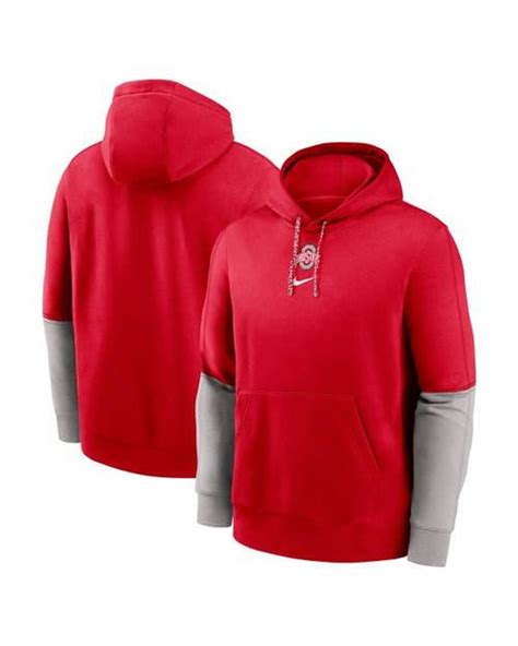 Nike Ohio State Buckeyes 2024 Sideline Club Pullover Hoodie in Red for ...