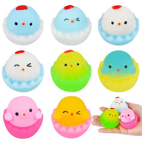 Buy Kyerivs 8Pcs Easter Chick Squishy Toys , Cute Easter Chicken Mochi ...
