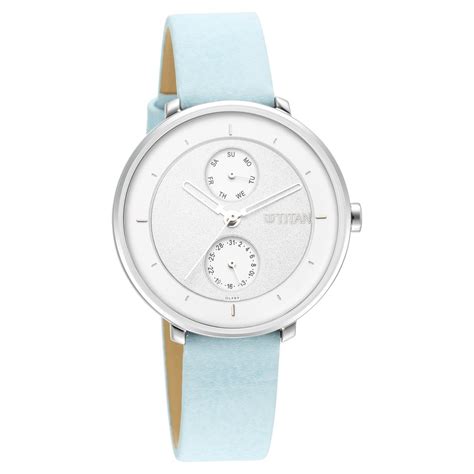 Buy Online Titan Pastel Dreams Silver Dial Analog Leather Strap Watch ...