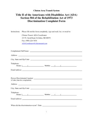 Fillable Online Clinton-Transit-ADA-Complaint-Form- ... Fax Email Print ...