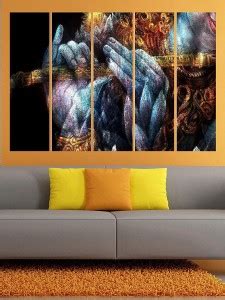 Rajo Beautiful Krishna Flute Wall Framed Digital Painting for Living ...