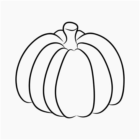 simple pumpkin outline illustration, pumpkin coloring page 48838354 ...