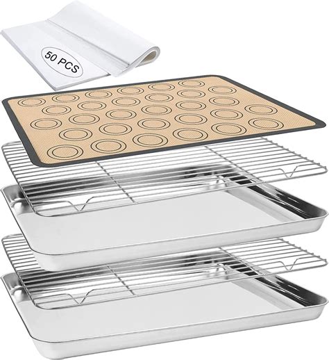 Amazon.com: KAMIDA Baking Sheet with Cooling Rack, Stainless Steel ...