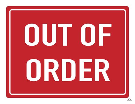Out Of Order Signs - 25 FREE Printable Signs - PrintaBulk