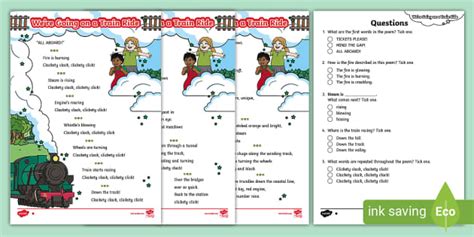 Train Ride Poem - Differentiated Reading Comprehension