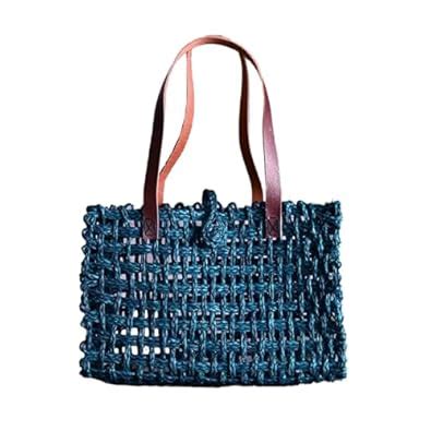 Buy artkart Handwoven Cultural Craft Tote with Leather Handles, Open ...
