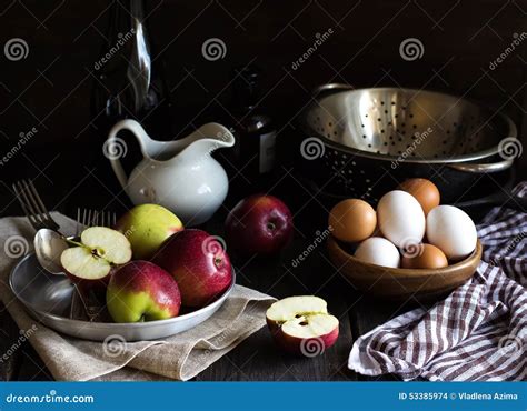 Still life with apples. stock photo. Image of wooden - 53385974