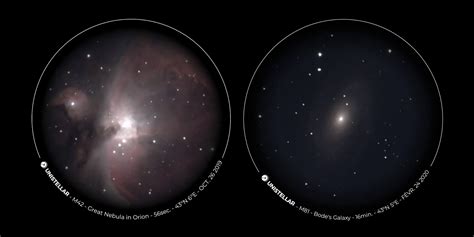 Nebulae And Galaxies - size of nebulae