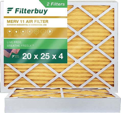Amazon.com: Filterbuy 20x25x4 Air Filter MERV 11 Allergen Defense (2 ...