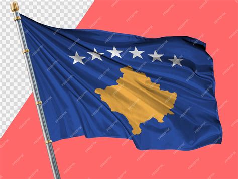 Premium PSD | Waving flag of kosovo transparent background full hd - flag of kosovo