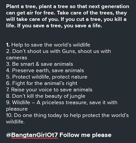 Write Slogans on Conservation of Natural Vegetation & Wildlife ...