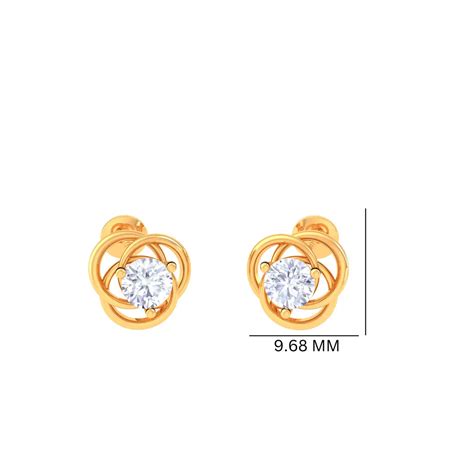 Elegant Golden Diamond Stud Earrings - Intertwined Design – orynio