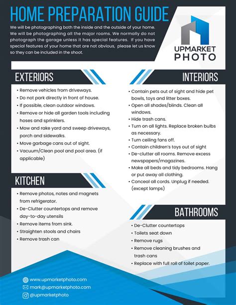 Home Prep Guide | Upmarket Photo