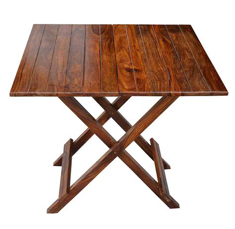 Timberlal Sheesham Wood Square Folding Table | Coffee Table | Outdoor ...