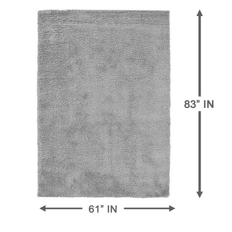 Grey Soft Shag Area Rug, 5x7 | At Home