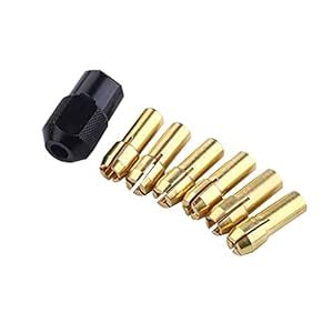 ATORSE® 6 Pieces Drill Chuck Brass Mini Electric Bit Collets With Brass ...