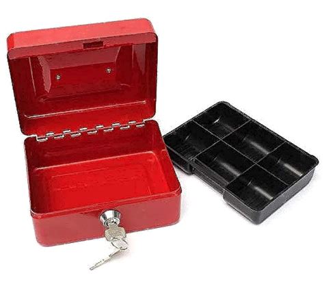 Stainless Steel Petty Cash Money Box Security Lock - RED : Amazon.in ...