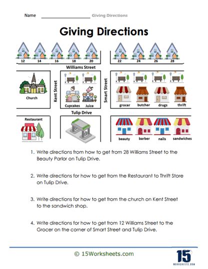 Direction Worksheet 的图像结果