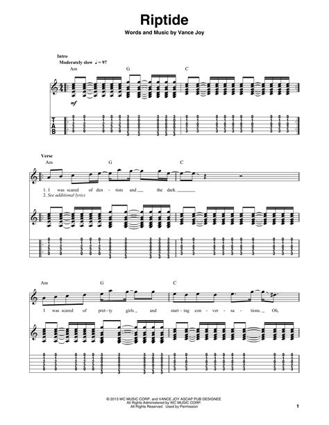 Riptide Vance Joy Acoustic Guitar Chords at Mamie Jones blog