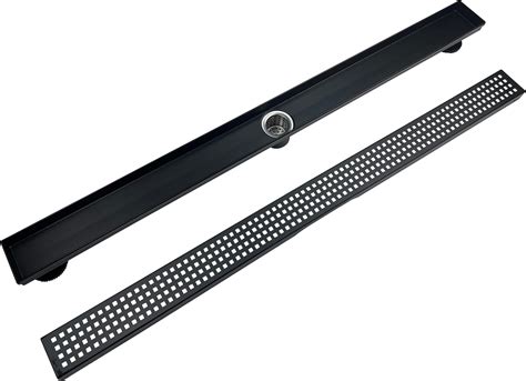 Buy TECFORG 36 Inch Black Rectangular Shower Drain with Removable ...