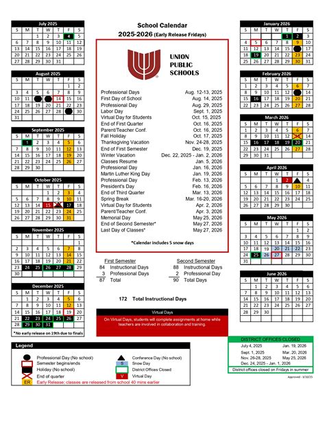 Union Public Schools OK Calendar 25-26 Revised [pdf] - EduCounty