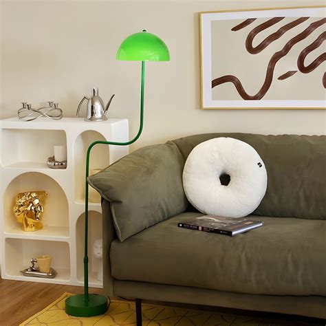 Single Contemporary Black Bedside Floor Lamp Glass Shaded Floor Lamp ...