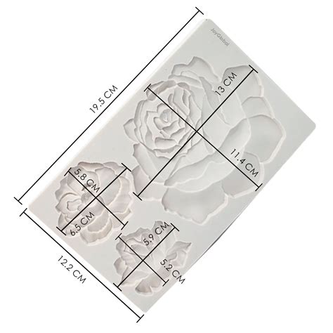 Etruscan Rose Moulds - Silicone Baking Craft | Food Grade, Oven Safe ...
