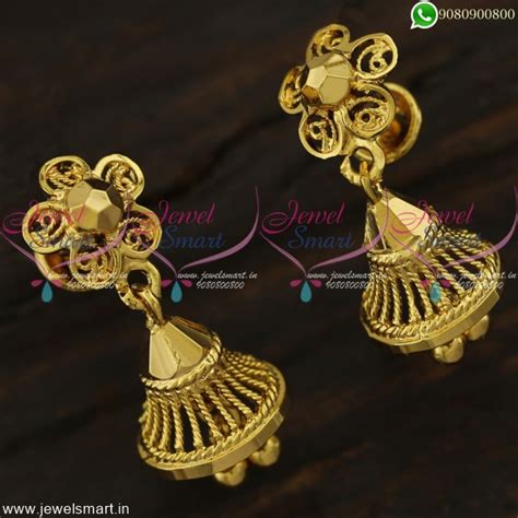 Beautiful Bell Jhumka Earrings Floral Ear Studs Latest Artificial ...