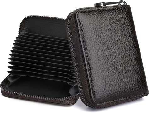 Amazon.com: Badiya Genuine Leather Credit Card Holder for Women RFID ...