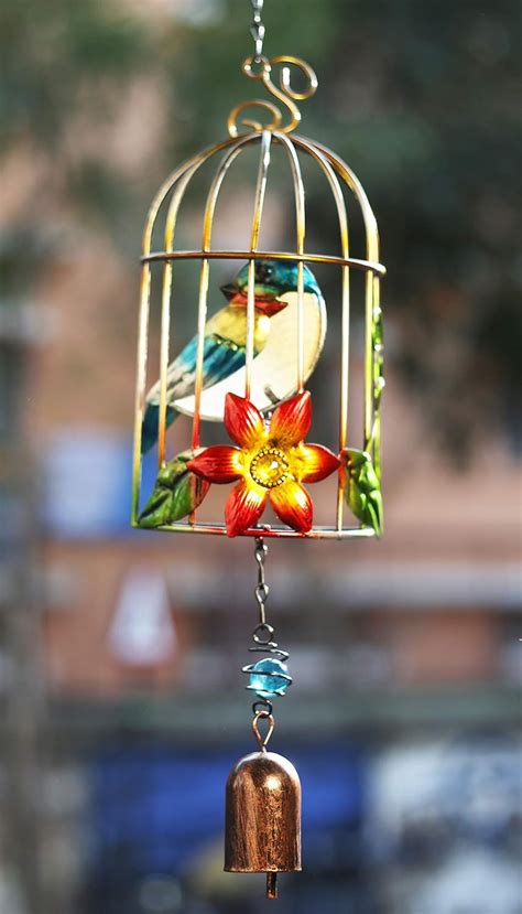 Paradigm Pictures Colourful Bird cage Metal Wall Hanging Wind Bells for ...