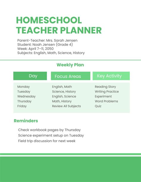 Free Essential Teacher Planner Template to Edit Online