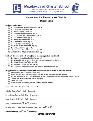 Fillable Online mlcs MeadowLand Charter School - mlcs Fax Email Print ...