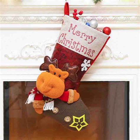Merry Christmas Printed 3d Rudolf Face Stocking - Little Surprise Box
