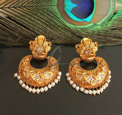 DREAMJWELL - Beautiful Matte Finish Gold Color Designer Bali Earrings ...