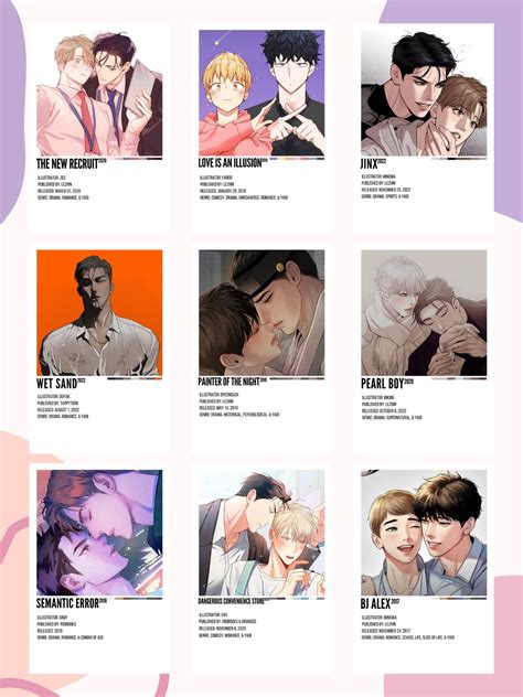 BL Manhwa Minimalist Poster Prints - Etsy