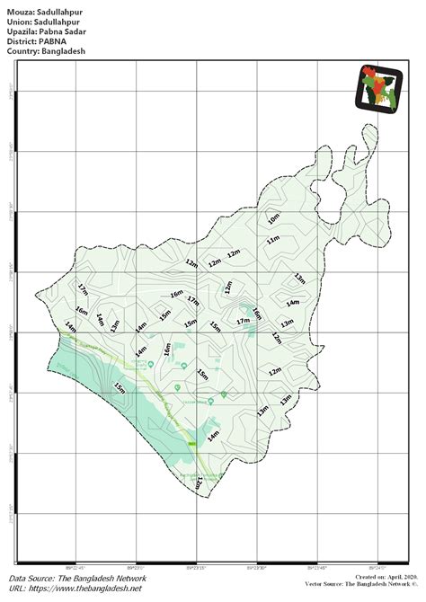 Map of Sadullahpur Mouza, Pabna Sadar, Pabna