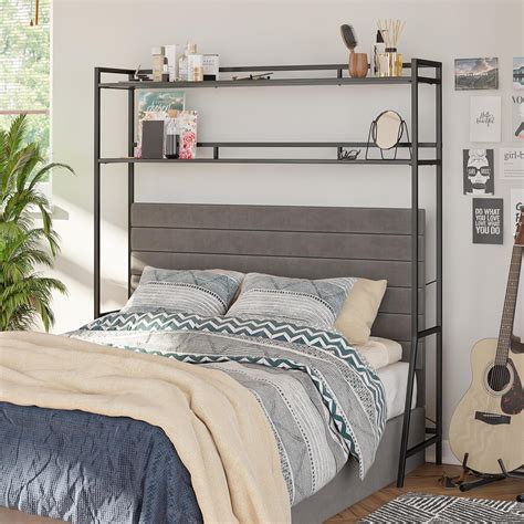 Novogratz Beverly Over-The-Bed Storage for Full and Full XL Beds, Black ...