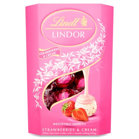 Lindt LINDOR Strawberry & Cream Truffles (200g) - Imported Swiss Delight
