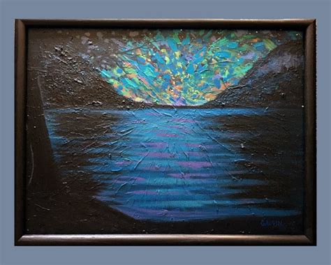 Original Acrylic Painting of Willoughby Lake at Night - Etsy