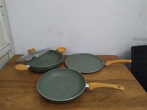 AM3332 Kemp Granito Non-Stick Cookware Aluminium 4 Pcs Set – Amd-Deodap