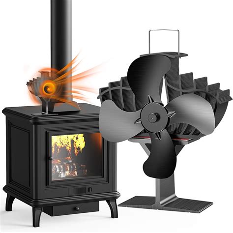 Amazon.com: DOWILLDO Heat Powered Wood Stove Fan with Dual Power ...