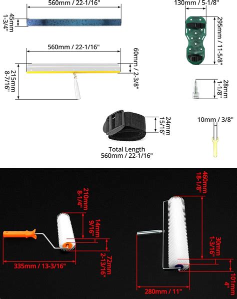 -Levelling Cement Tool Kit with Stainless Steel Scraper, Roller Spike ...