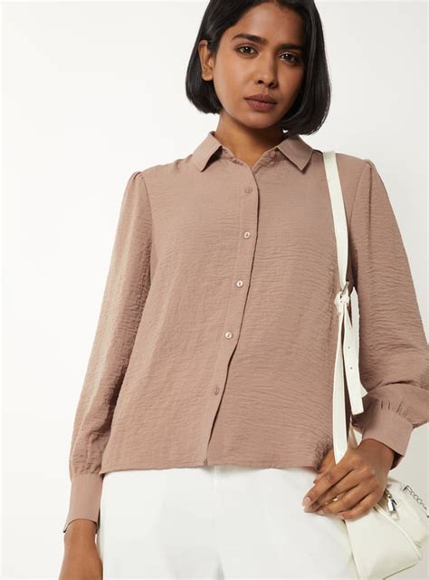 Buy Women Textured Shirt Style Top Online at just Rs. 799.0 ...