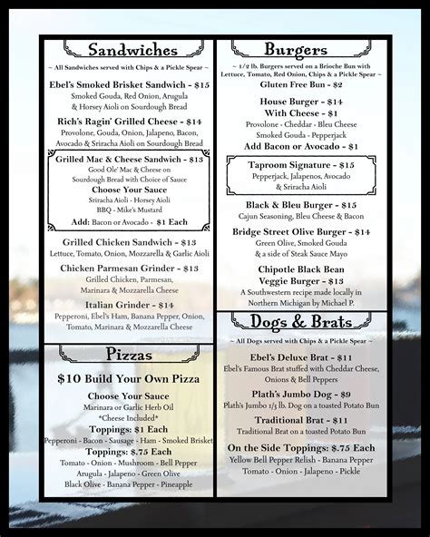Tap Room Happy Hour Menu at Leslie Perry blog