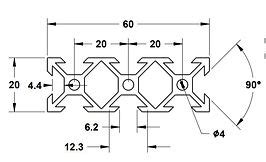 GA20 T/V Slot Aluminium Profile | Global Automate