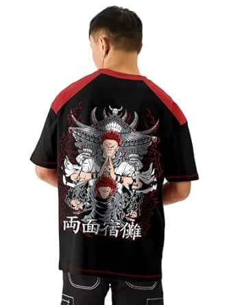 Buy Yuji X Sukuna Printed Anime Oversized T-Shirt - Multi Color - L at ...